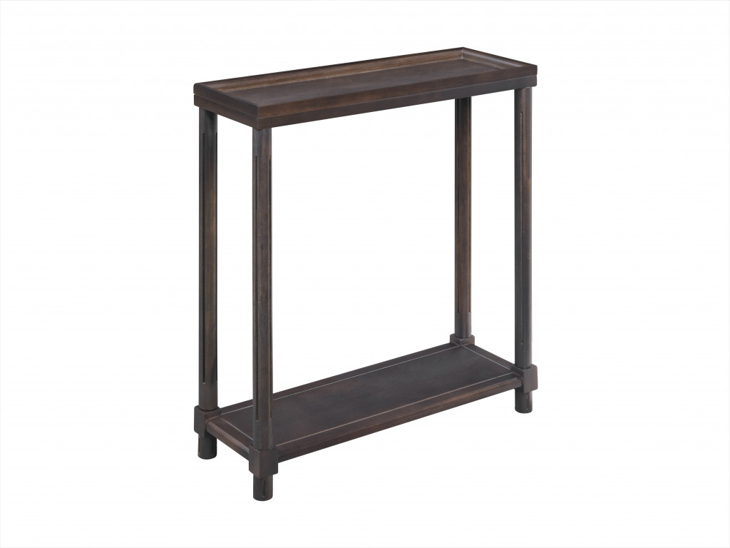22 in. Espresso Solid Wood End Tables with Shelf, Set of 2