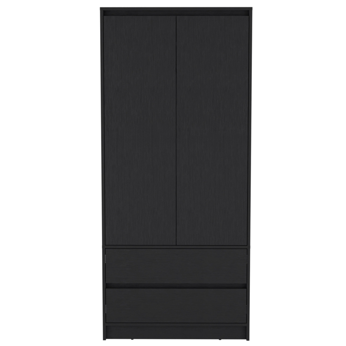 32 in. Black Two Drawer Combo Dresser