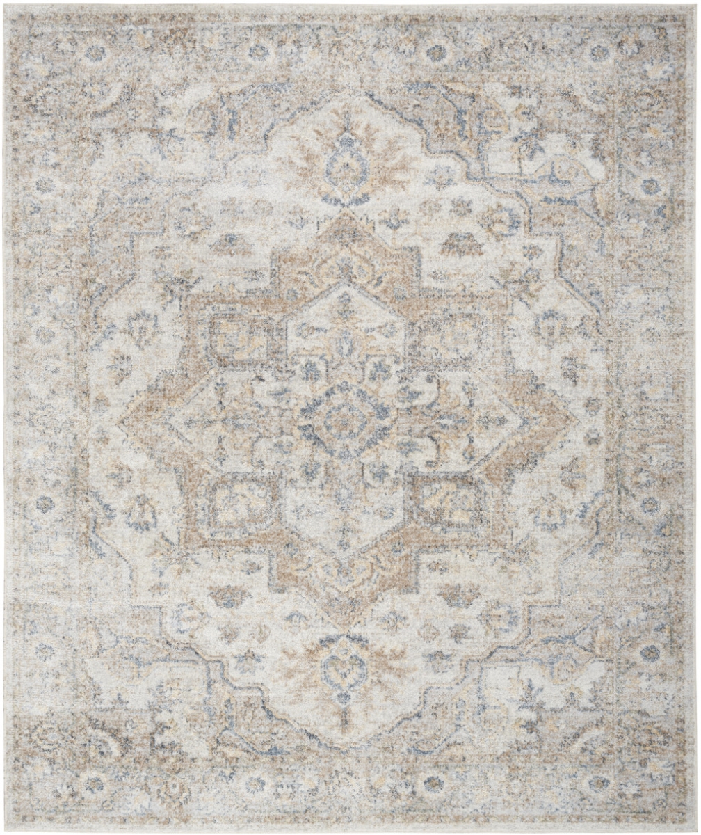 9 x 12 ft. Gray Oriental Power Loom Area Rug