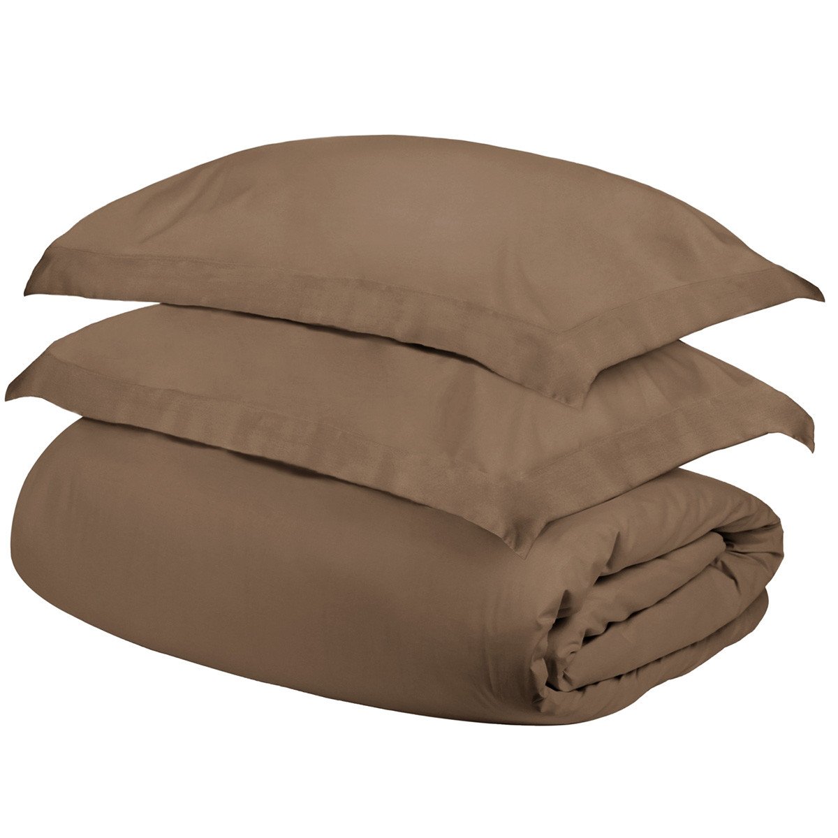 528310 Taupe Queen Size Cotton Blend 400 Thread Count Washable Duvet Cover Set -  HomeRoots