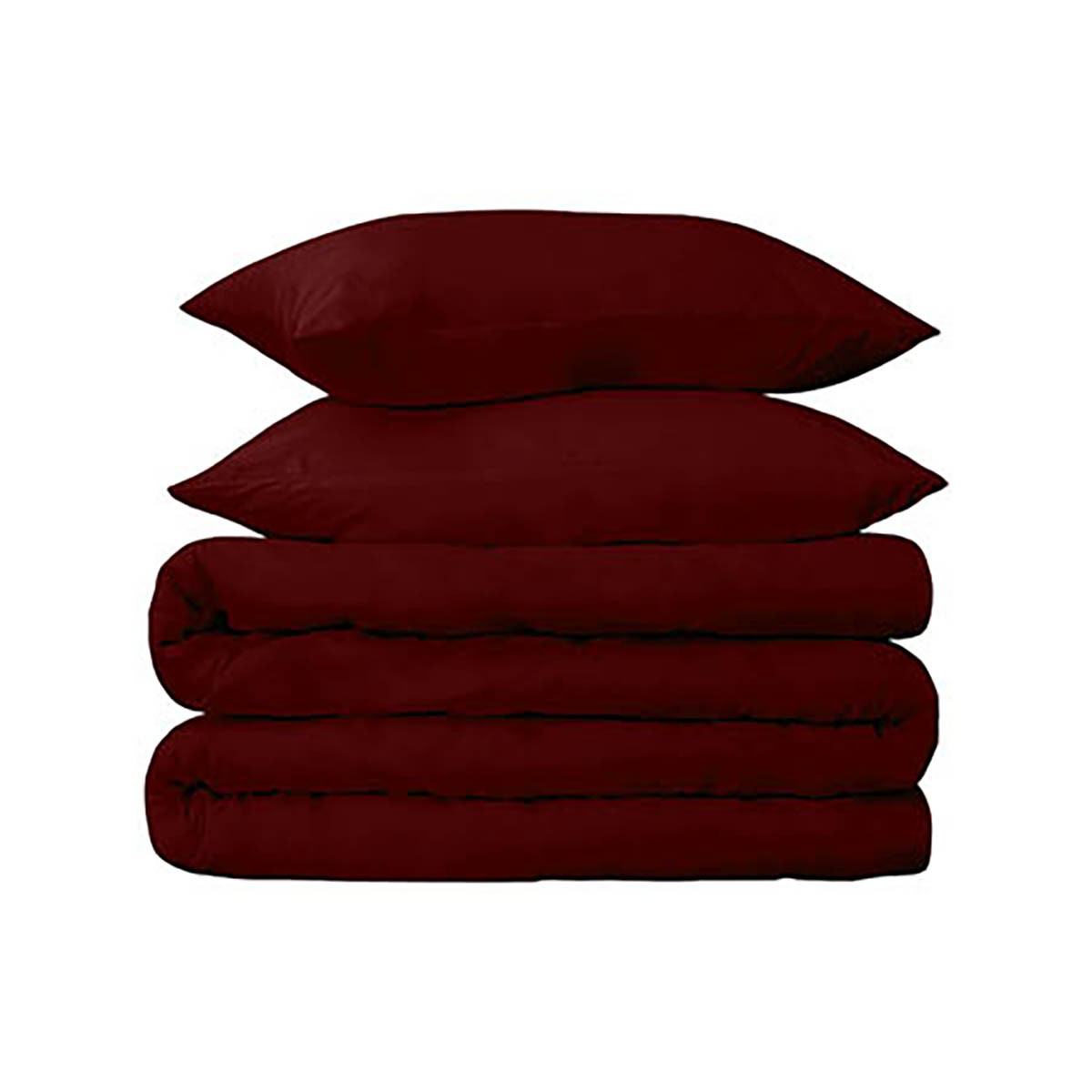 Burgundy Twin Size Cotton Blend 650 Thread Count Washable Duvet Cover Set