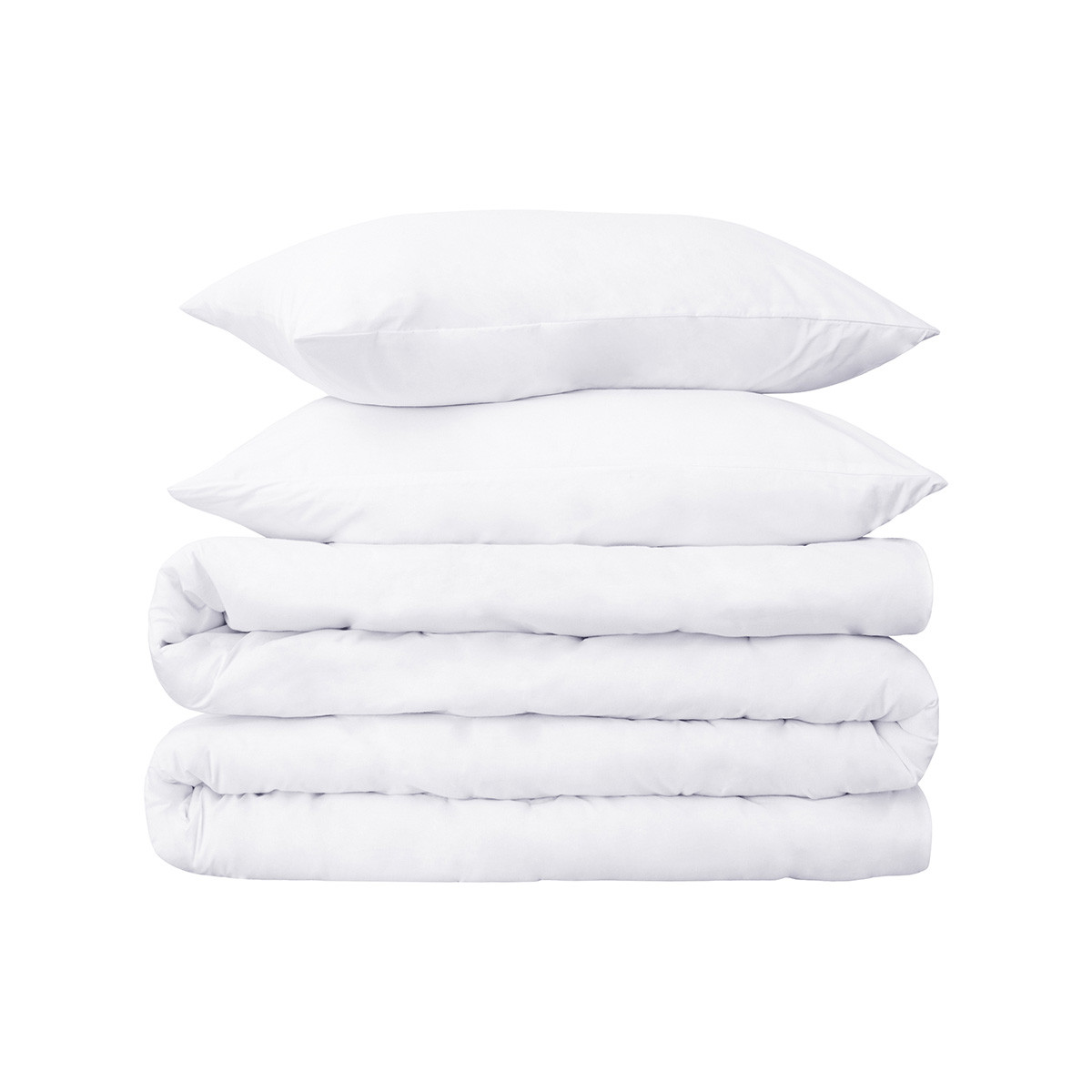 White Twin Size Cotton Blend 650 Thread Count Washable Duvet Cover Set