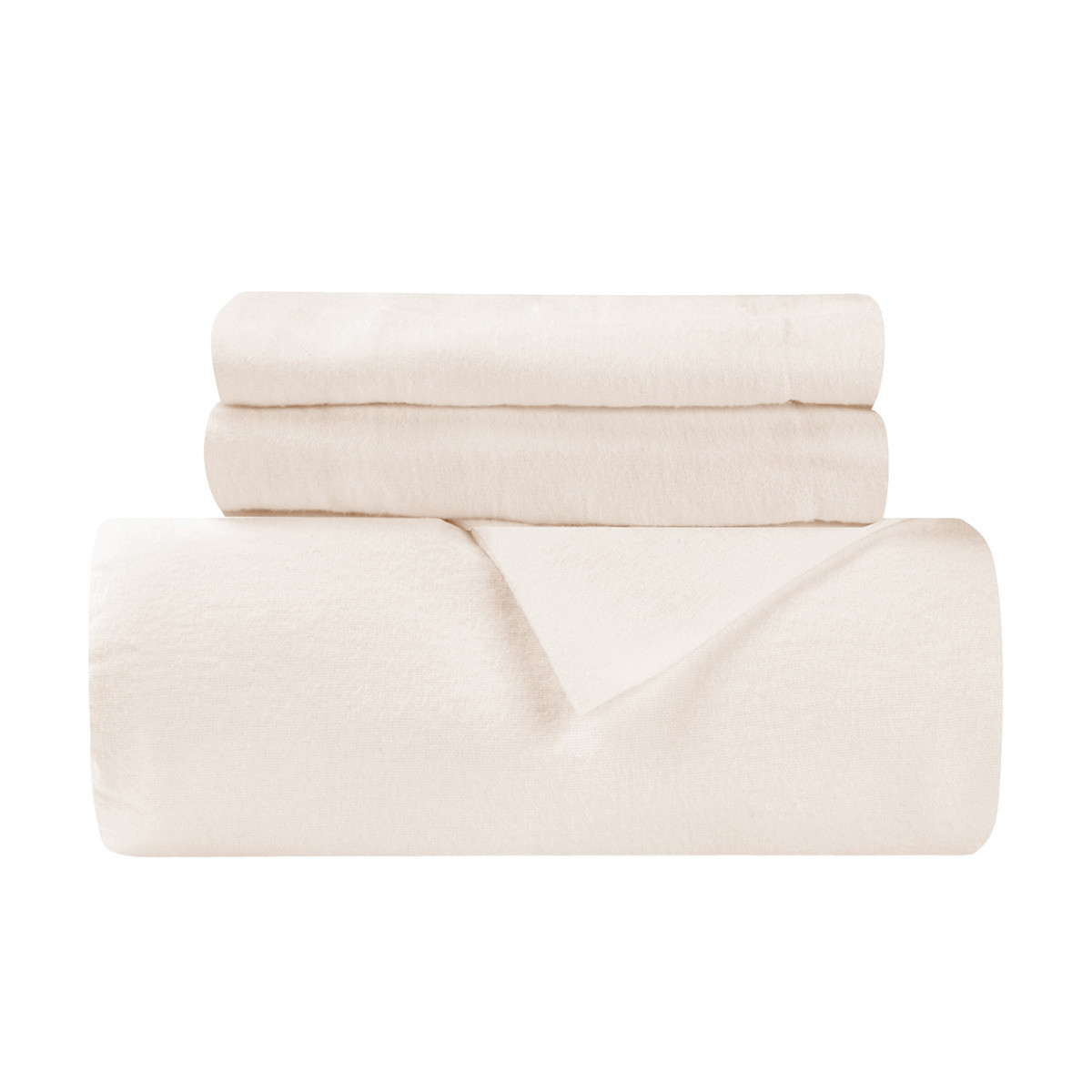 Ivory Twin Size Cotton Blend Thread Count Washable Duvet Cover Set