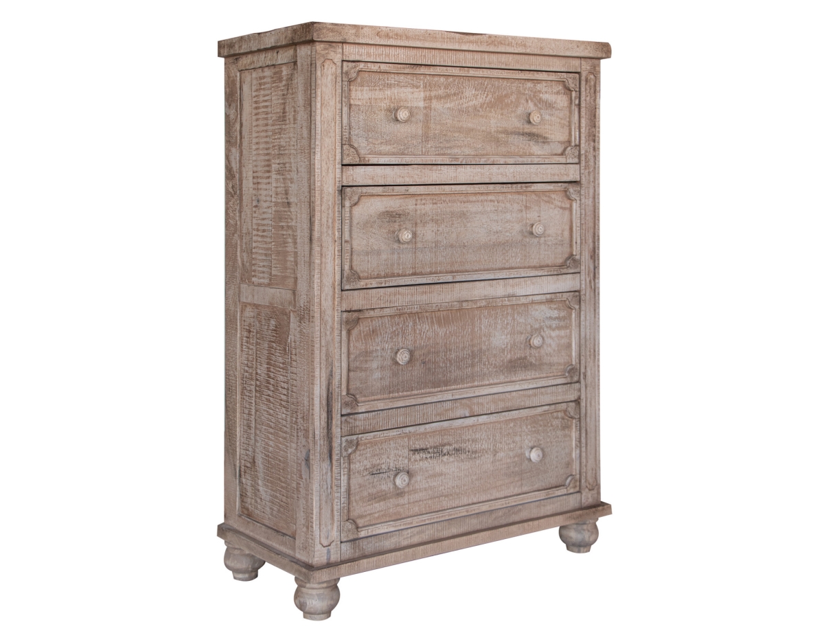 524590 37 in. Natural Solid Wood Four Drawer Chest