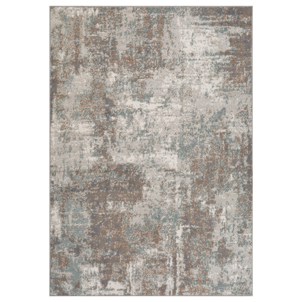 2 x 3 ft. Abstract Power Loom Rectangle Area Rug, Brown
