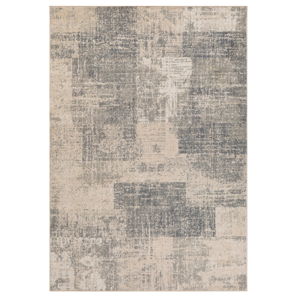 531719 8 x 10 ft. Abstract Power Loom Rectangle Area Rug, Light Blue