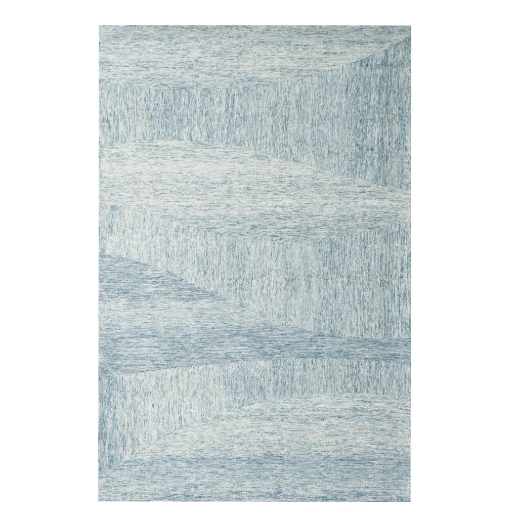 533587 5 x 7 ft. Wool Abstract Hand Tufted Rectangle Area Rug, Blue