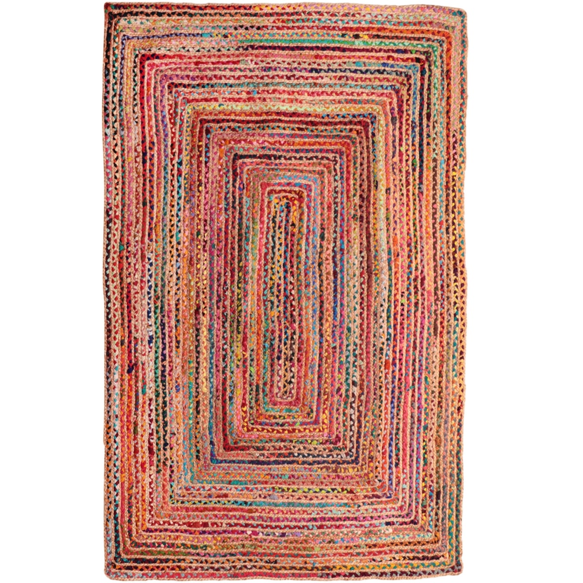 8 x 10 ft. Geometric Hand Braided Rectangle Area Rug, Tan