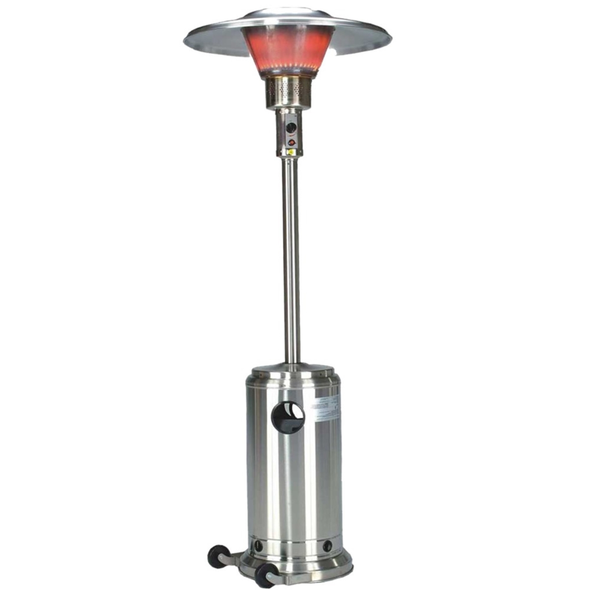 40000 BTU Steel Propane Cylindrical Pole Standing Patio Heater, Silver