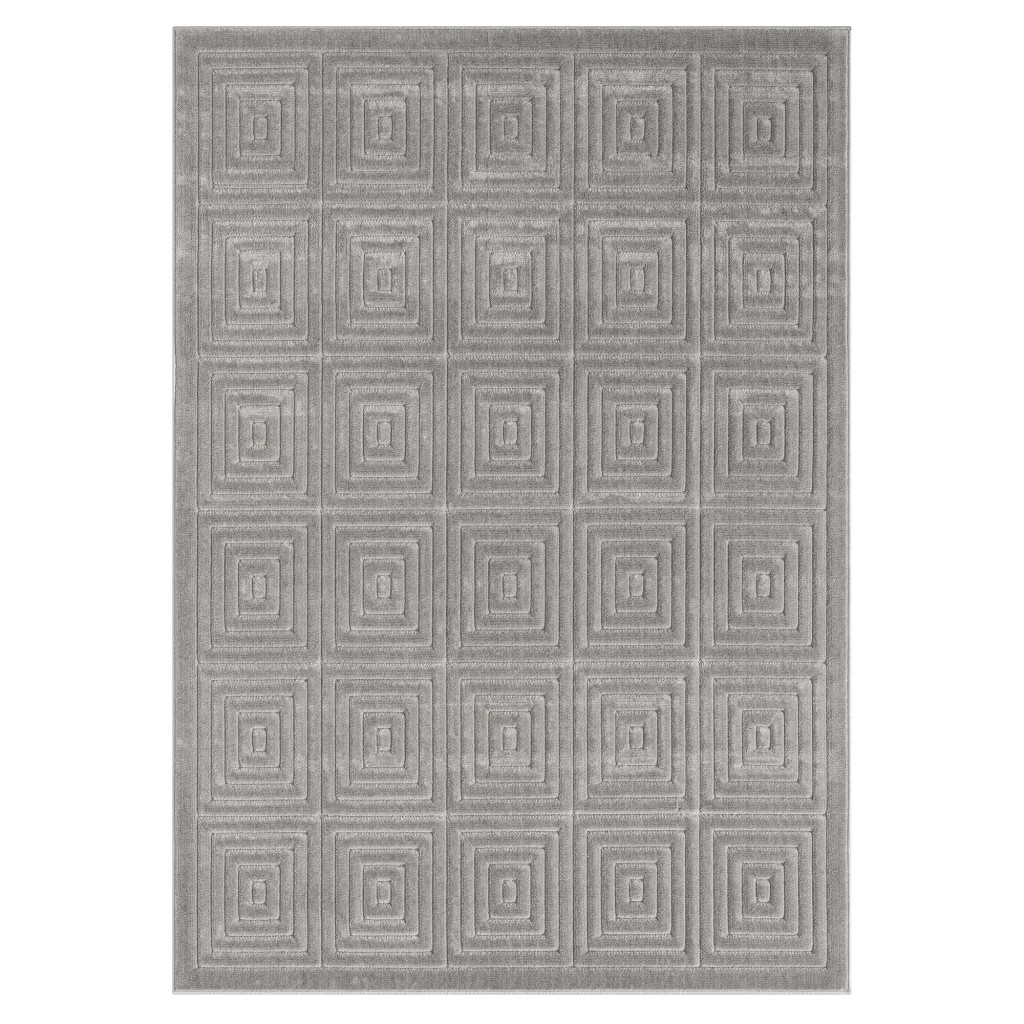8 x 10 ft. Geometric Rectangle Area Rug, Gray