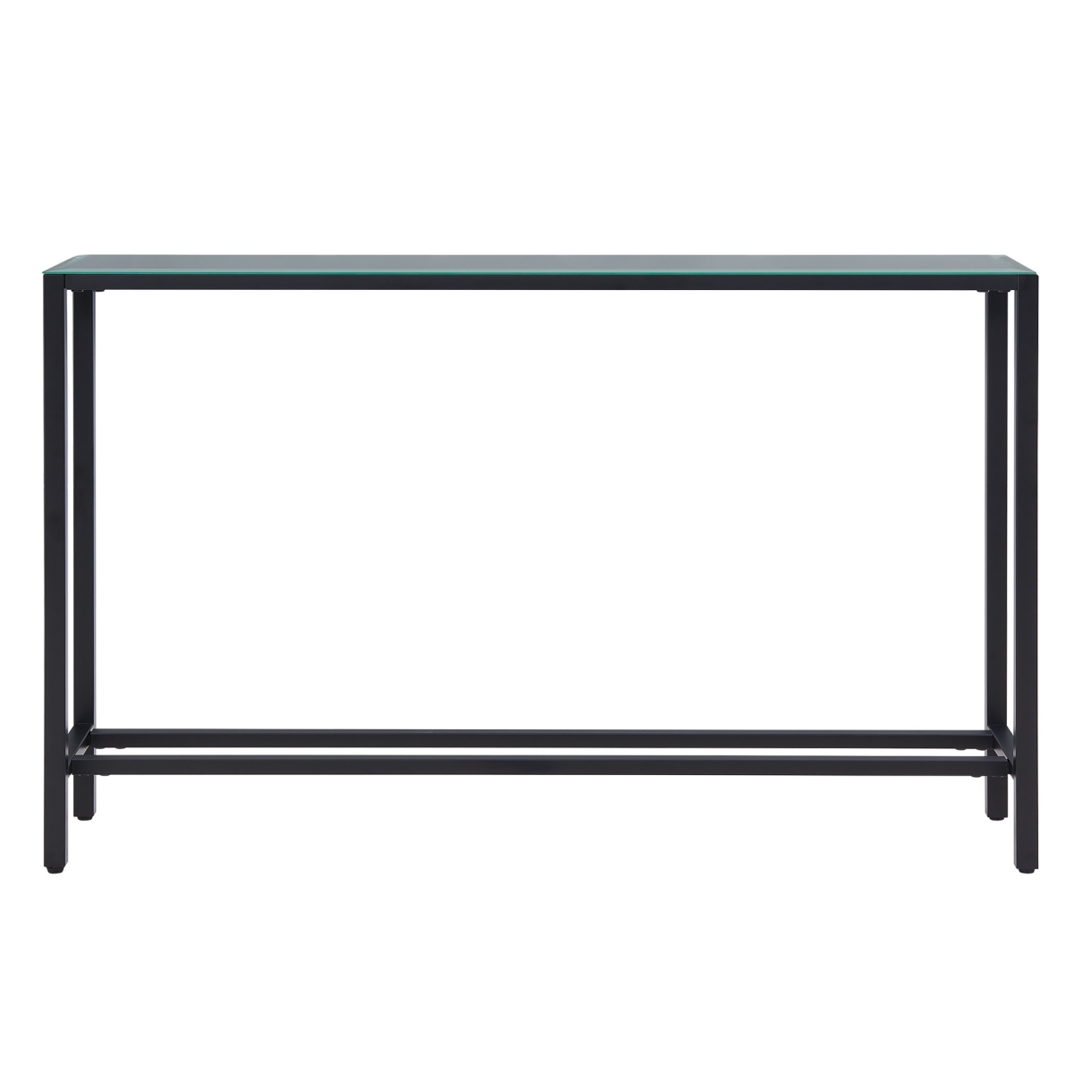 56 in. Mirrored Glass Console Table, Black