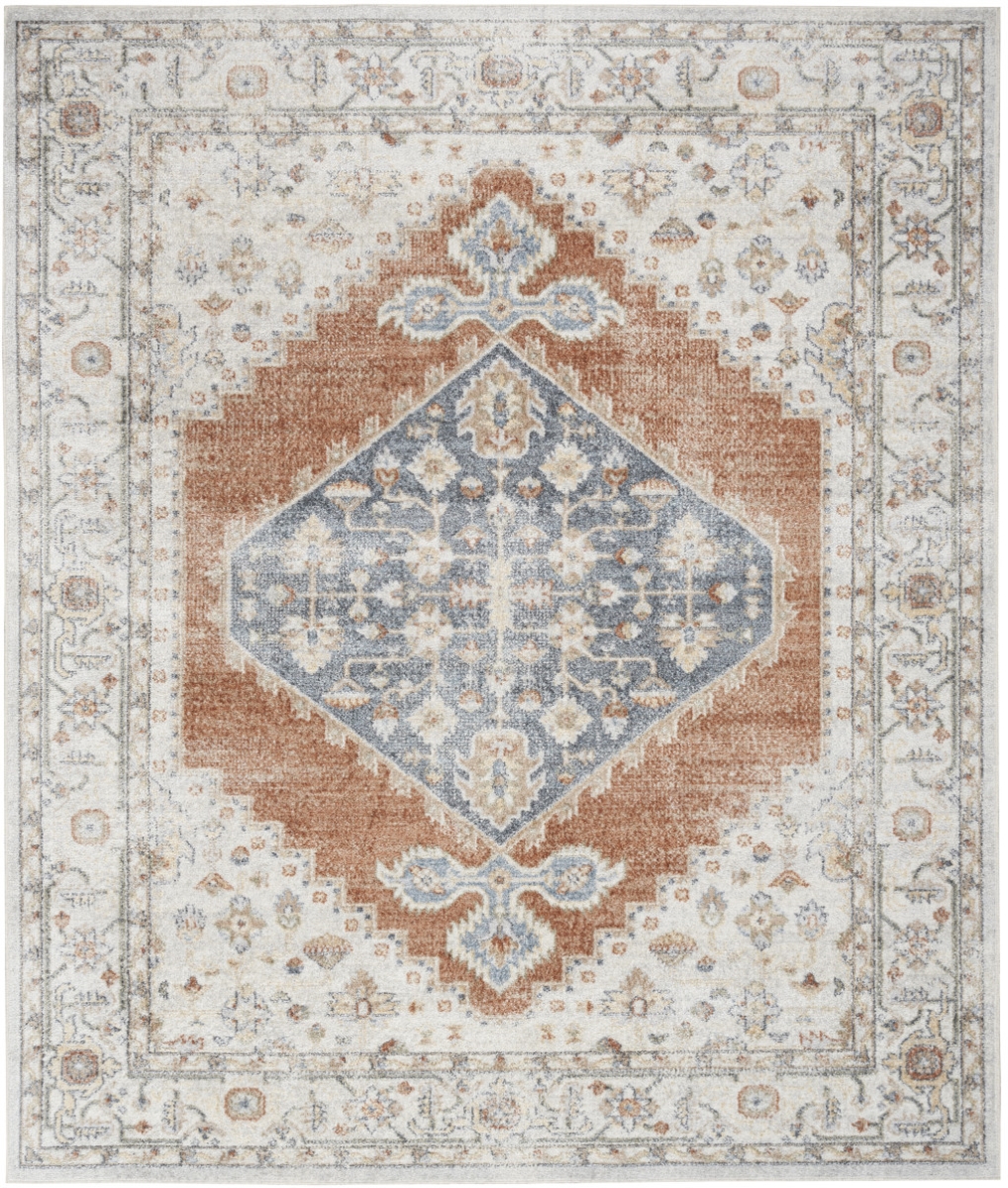 521713 9 x 12 ft. Oriental Power Loom Distressed Rectangle Area Rug, Gray