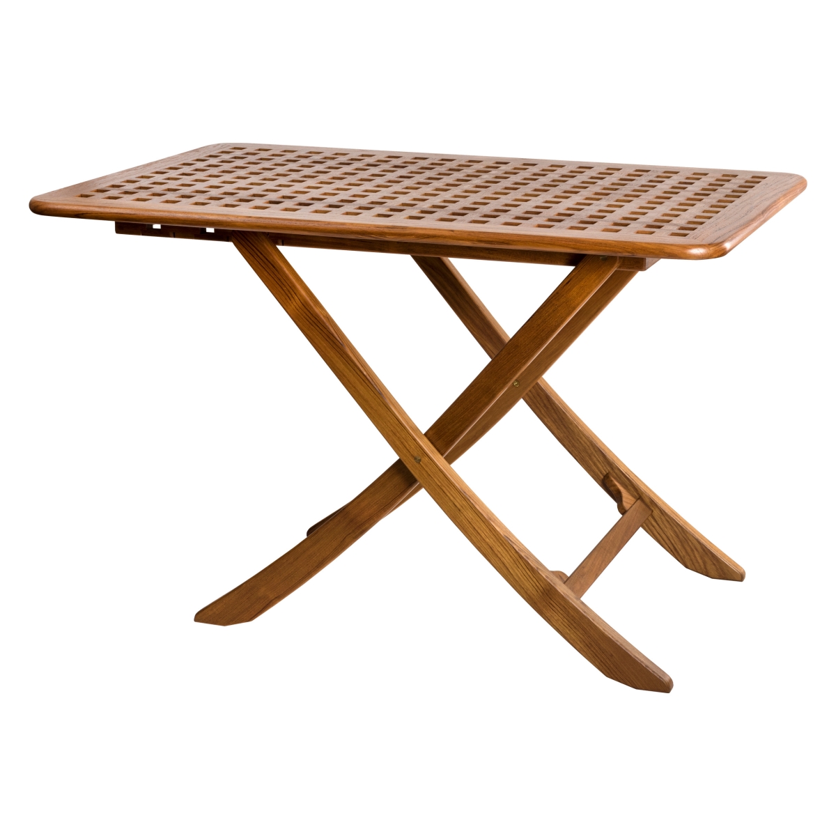 43 in. Solid Wood Folding Outdoor Side Table, Brown