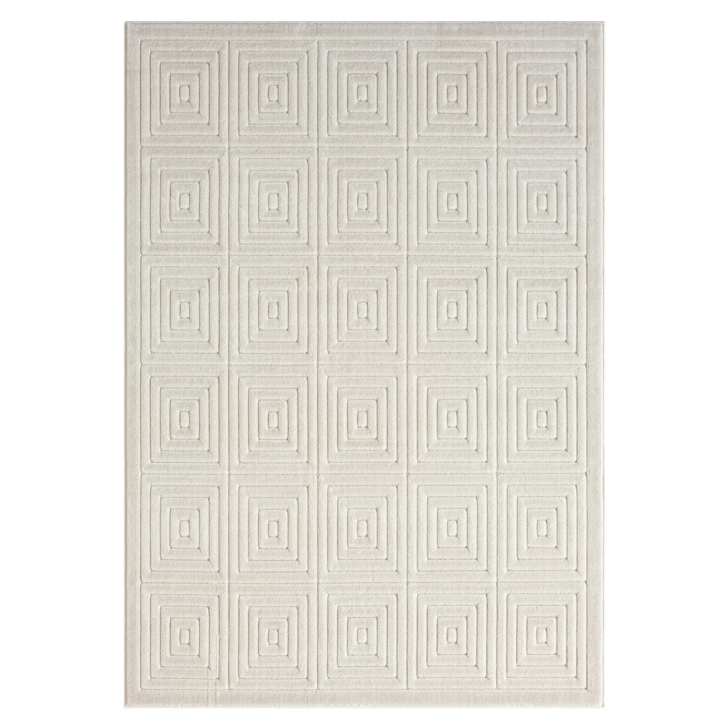 534037 5 x 7 ft. Ivory Geometric Rectangle Area Rug