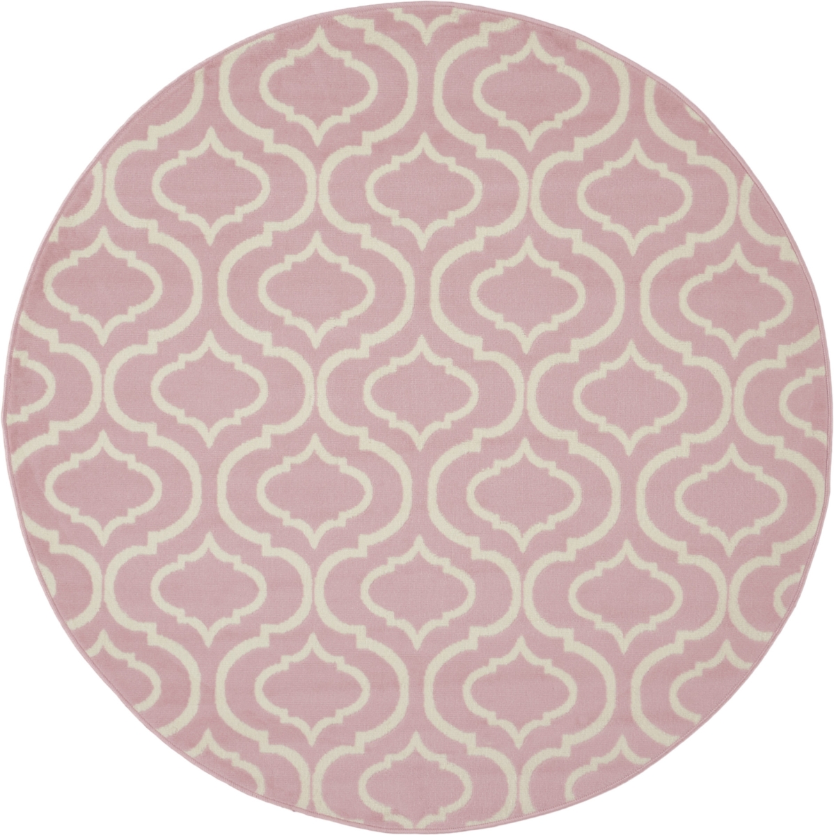 5 ft. Gray Round Moroccan Power Loom Area Rug