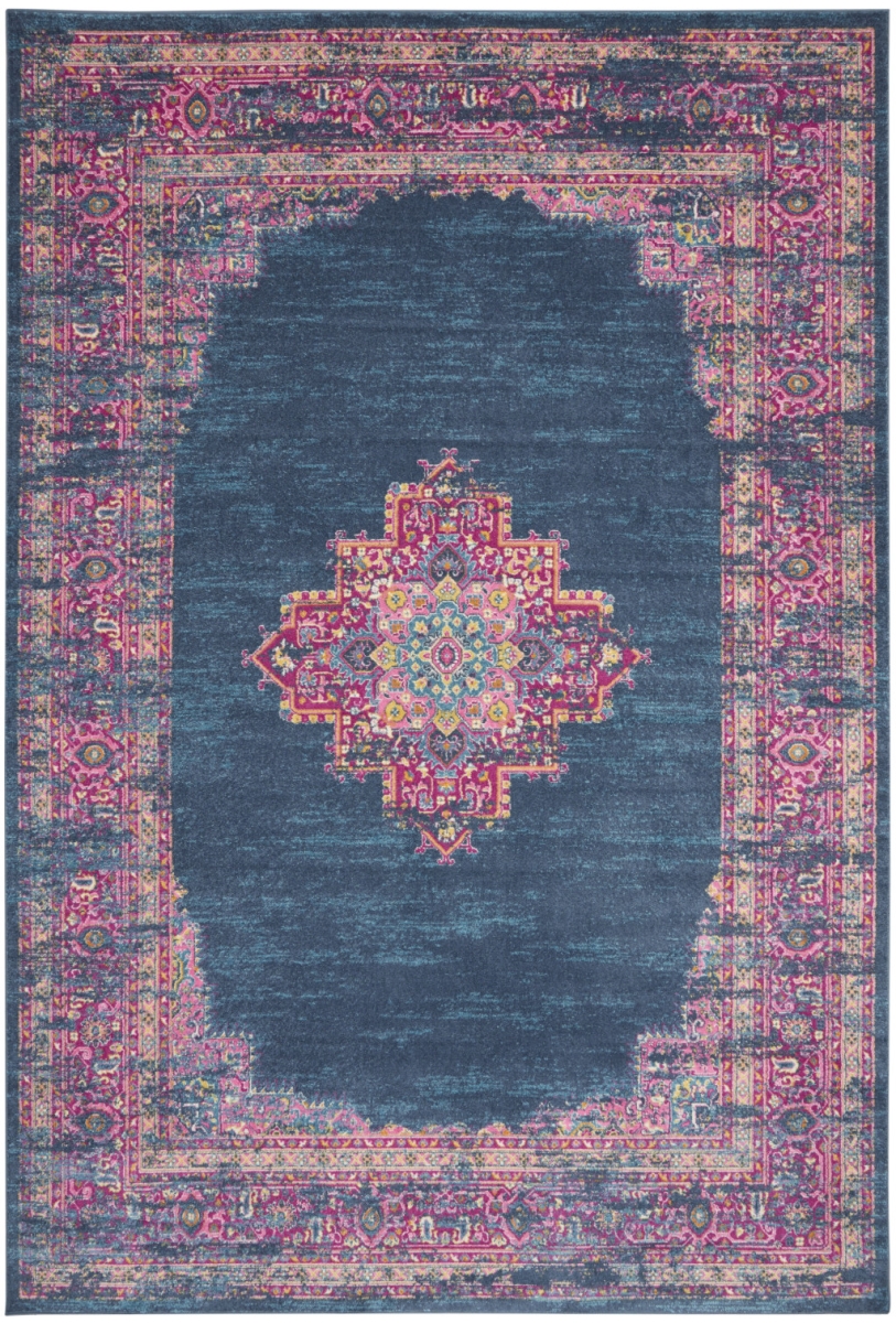 527716 12 x 18 ft. Blue Moroccan Power Loom Distressed Rectangle Area Rug