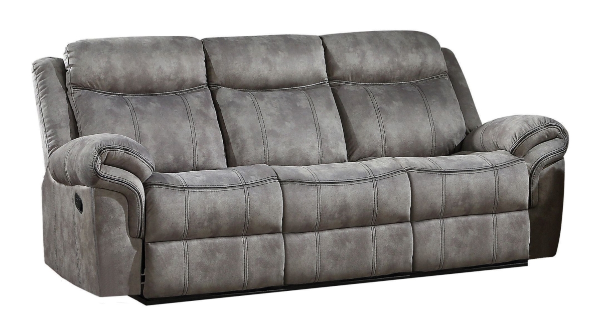 87 in. Gray Velvet & Black USB Sofa