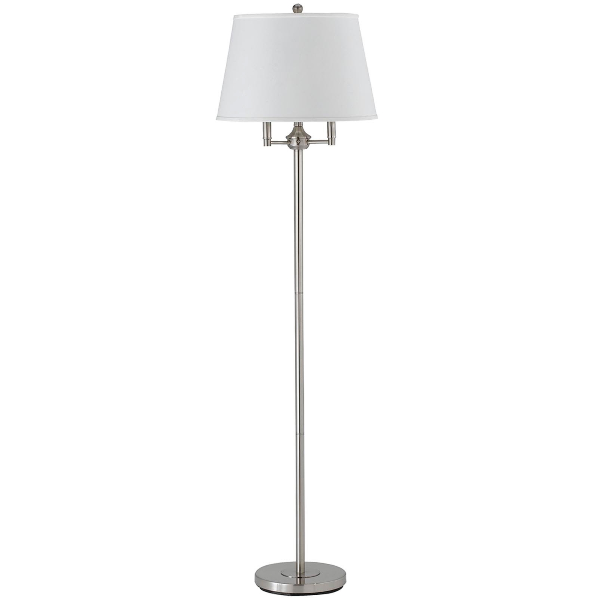 62 in. Nickel Four Light Traditional Shaped Floor Lamp with White Square Shade