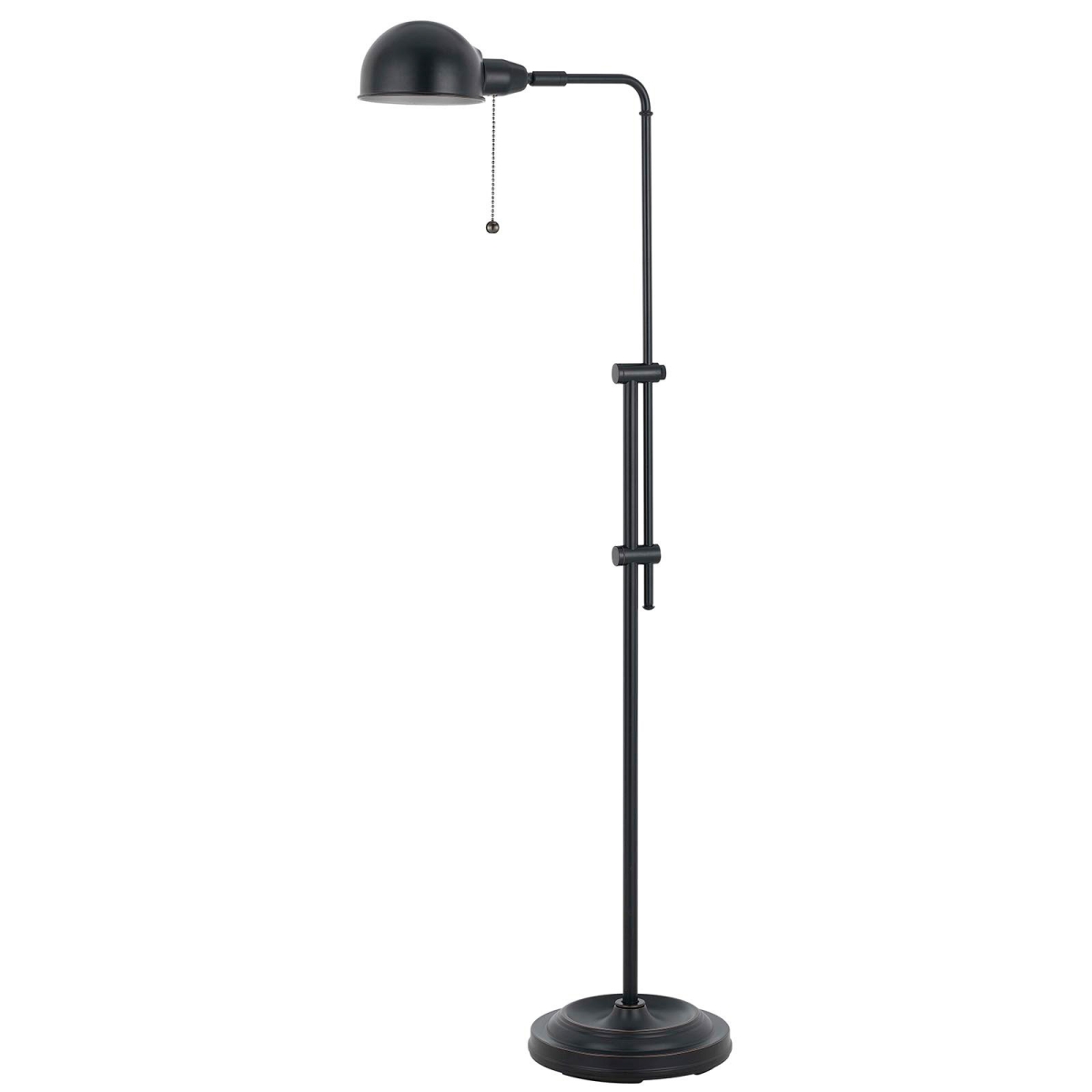 58 in. Bronze Adjustable Traditional Shaped Floor Lamp with Bronze Dome Shade