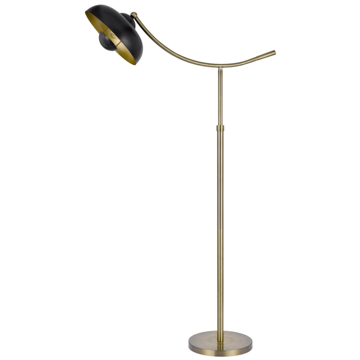 66 in. Bronze Adjustable Arc Floor Lamp with Bronze Dome Shade