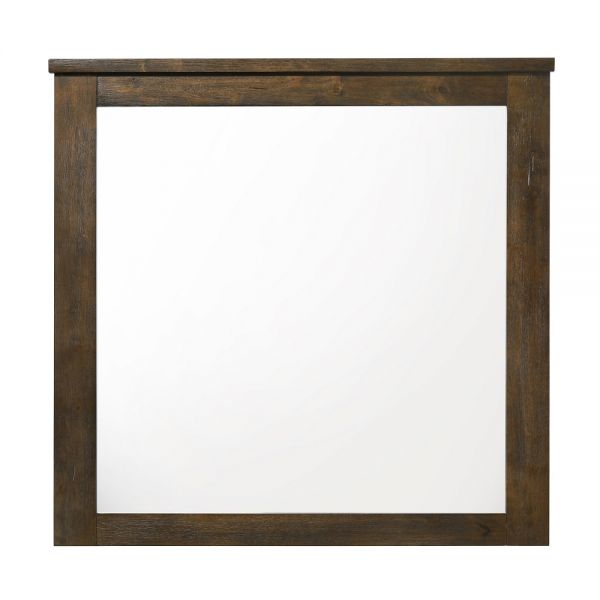 40 in. Oak Rectangle Dresser Mirror Mounts to Dresser with Frame