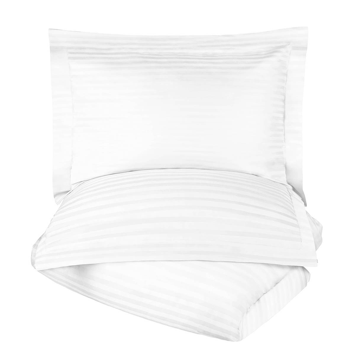 10.25 x 13.13 x 3.38 in. White Queen Size Cotton Blend 400 Thread Count Washable Duvet Cover Set -  Gfancy Fixtures, GF3710342