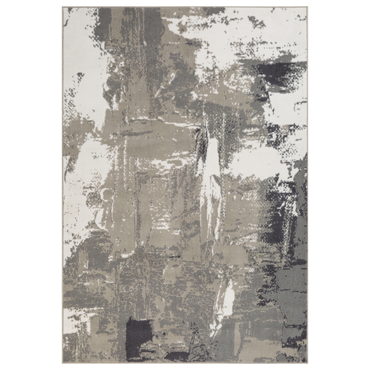 8 x 10 ft. Ivory Abstract Power Loom Rectangle Area Rug