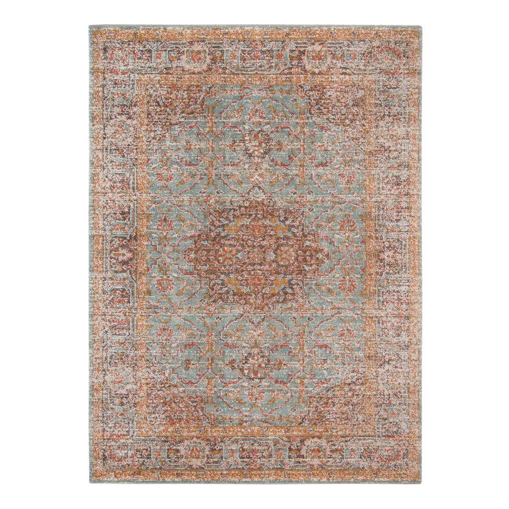 4 x 6 ft. Sea Green Medallion Power Loom Rectangle Area Rug with Fringe
