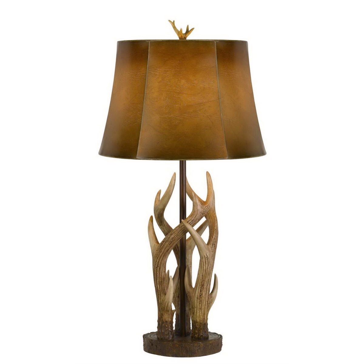 524665 33 in. Table Lamp with Drum Shade, Brown