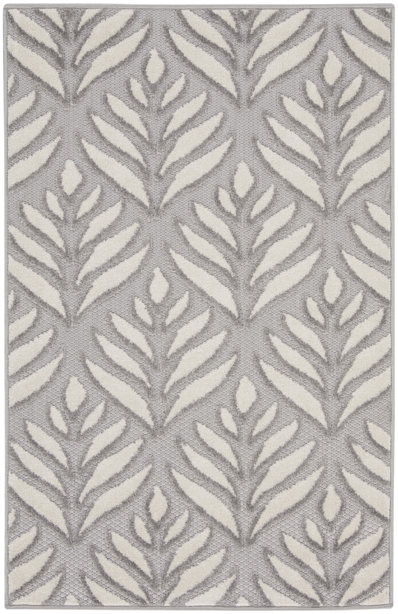 3 x 4 ft. Floral Power Loom Area Rug, Charcoal