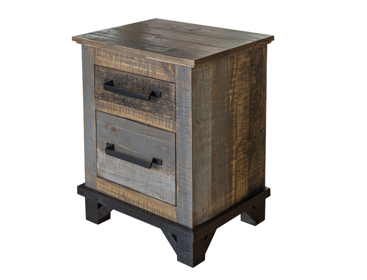 27 in. Two Drawer Nightstand, Brown