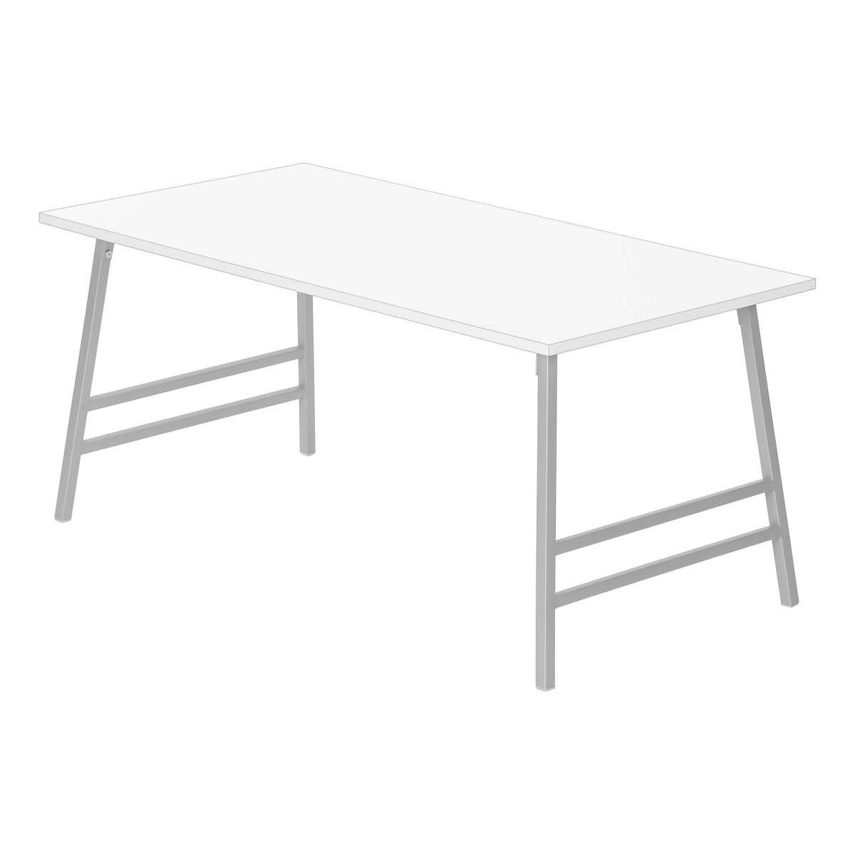 489944 40 in. Rectangular Coffee Table, White & Silver