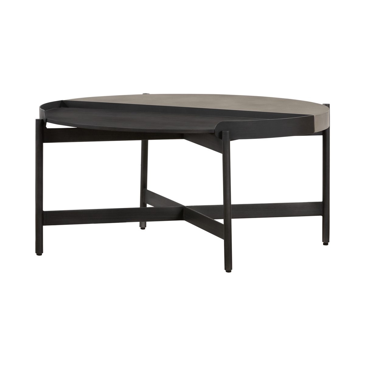 32 in. Concrete Round Coffee Table, Grey
