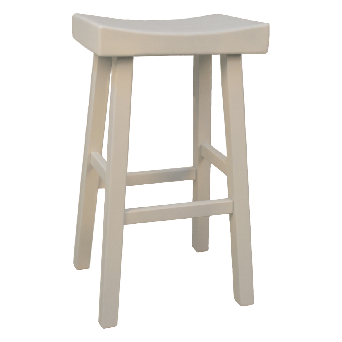 30 in. Backless Bar Height Bar Chair with Footrest, Antiqued White