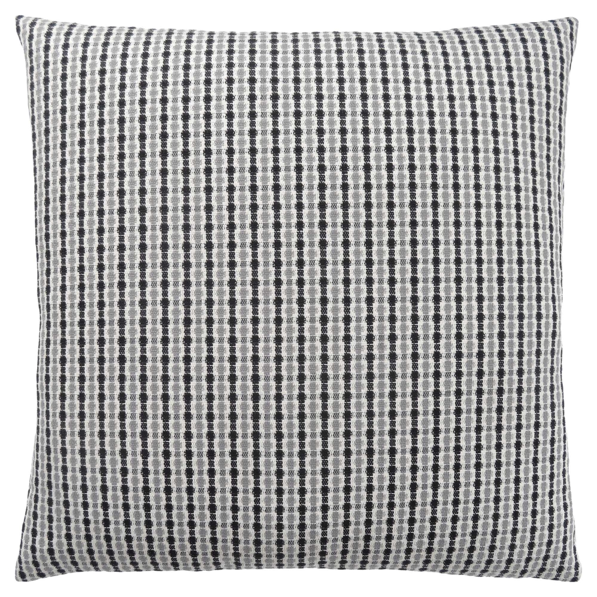 Picture of HomeRoots 344021 18 x 18 in. Polyester Striped Zippered Pillow&#44; Black&#44; Gray & White