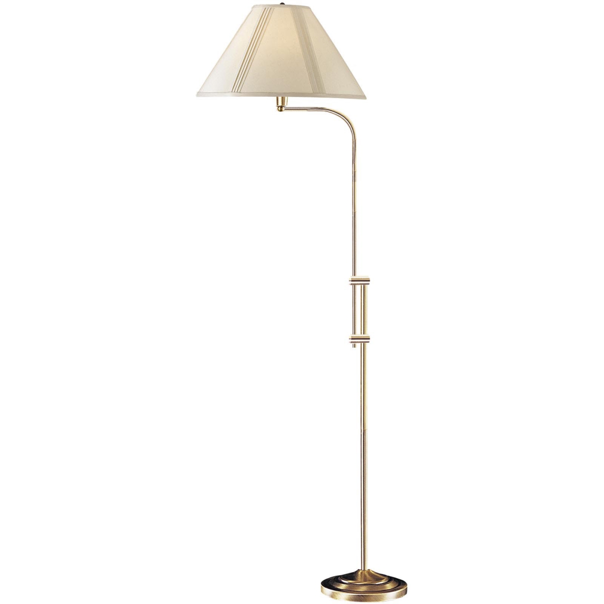 68 in. Bronze Adjustable Traditional Shaped Floor Lamp with Beige Empire Shade