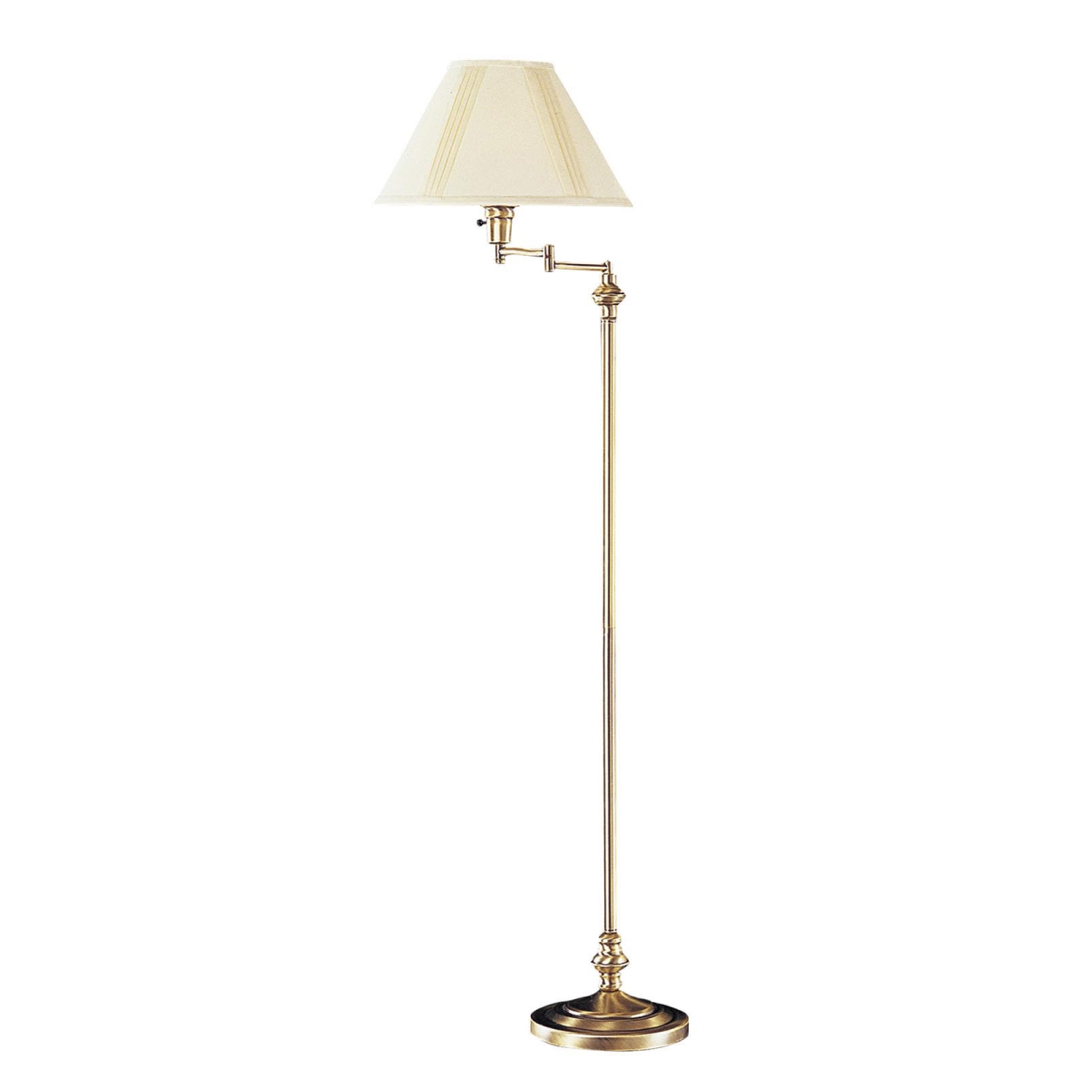 Bronze Swing Arm Floor Lamp with Beige Shade - 59 in. - 1 Pack - Dimmable