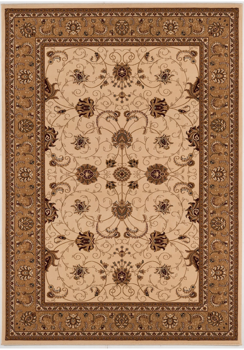 10 x 13 in. Oriental Non Skid Area Rug, Cream