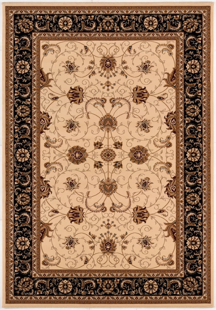 10 x 13 in. Oriental Non Skid Area Rug, Black & Tan