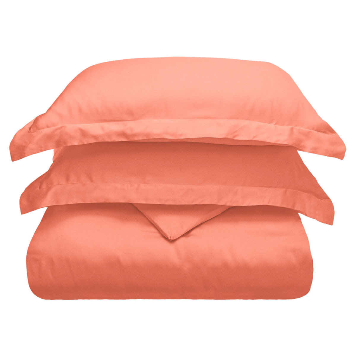 15 x 2 x 10 in. Cotton Blend Duvet Cover Set, Coral - King Size