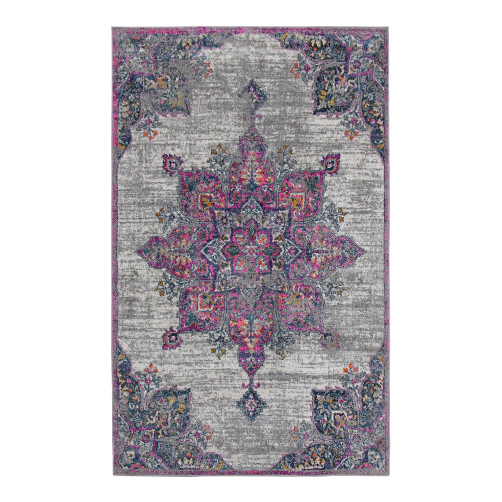 8 x 11 ft. Medallion Power Loom Area Rug, Pink