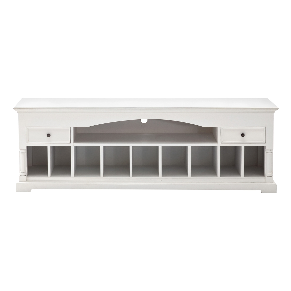 397653 71 in. Solid Console Table with Storage, Classic White