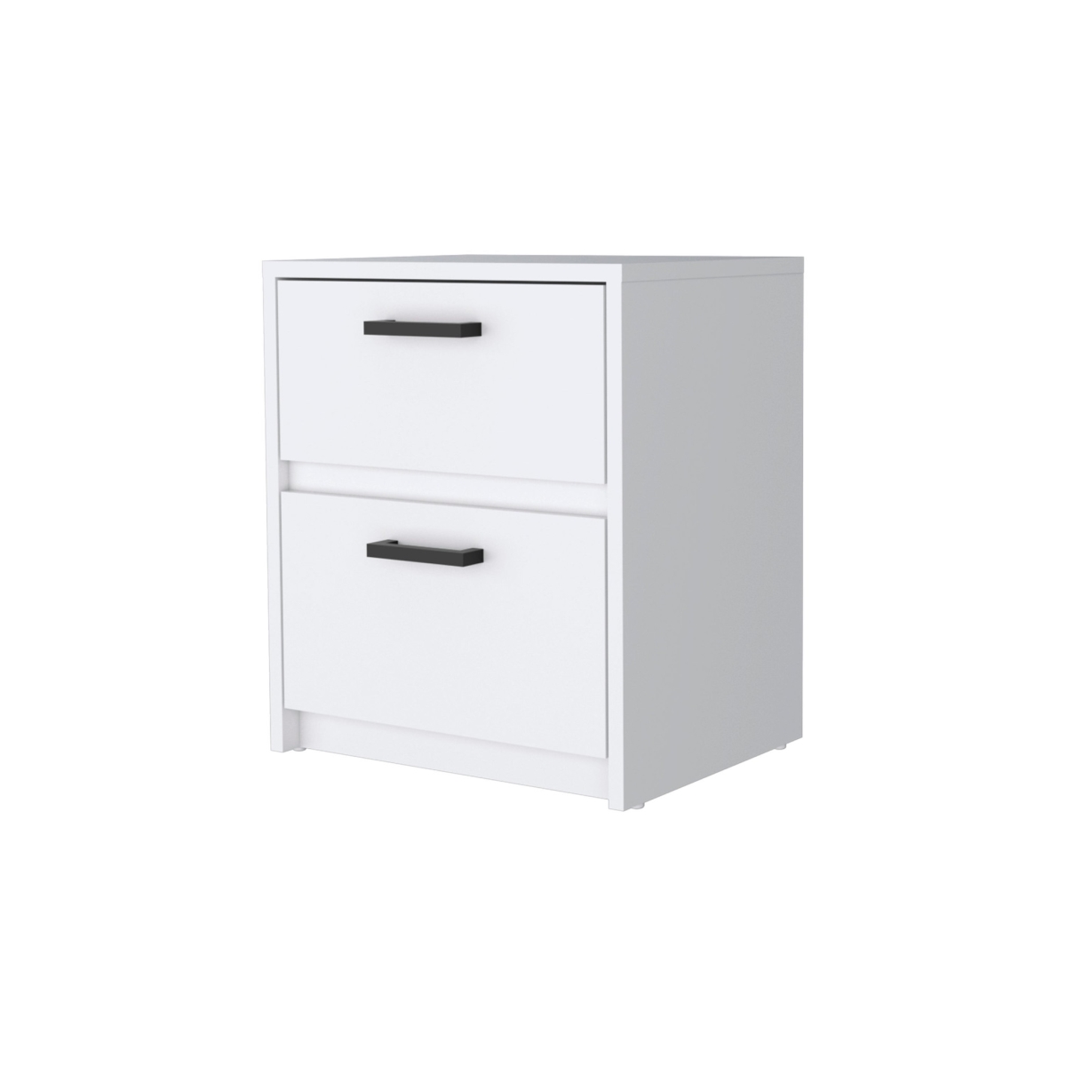 19 in. Two Drawer Nightstand with Integrated Tech, White