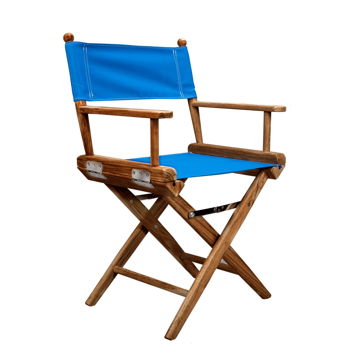 Solid Wood Director Chair, Blue & Brown