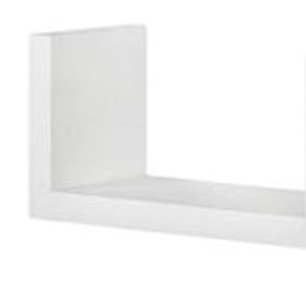 24 in. Two Shelves Solid Wood Wall Mounted Shelving Unit, White