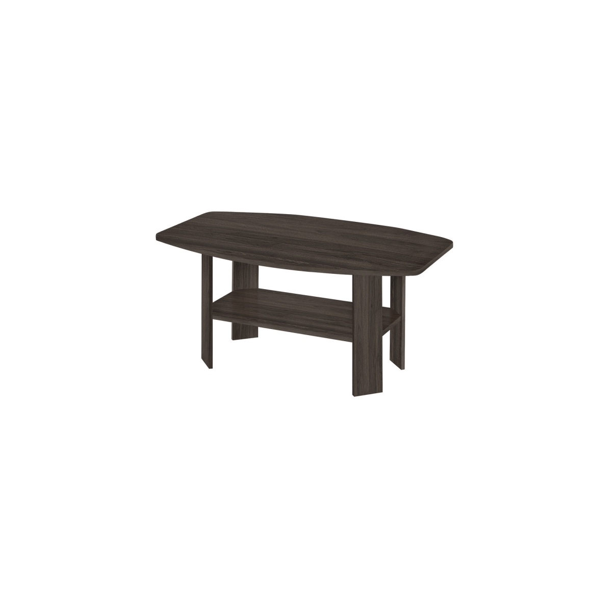 490022 36 in. Oak Rectangular Coffee Table with Three Shelves - Set of 3