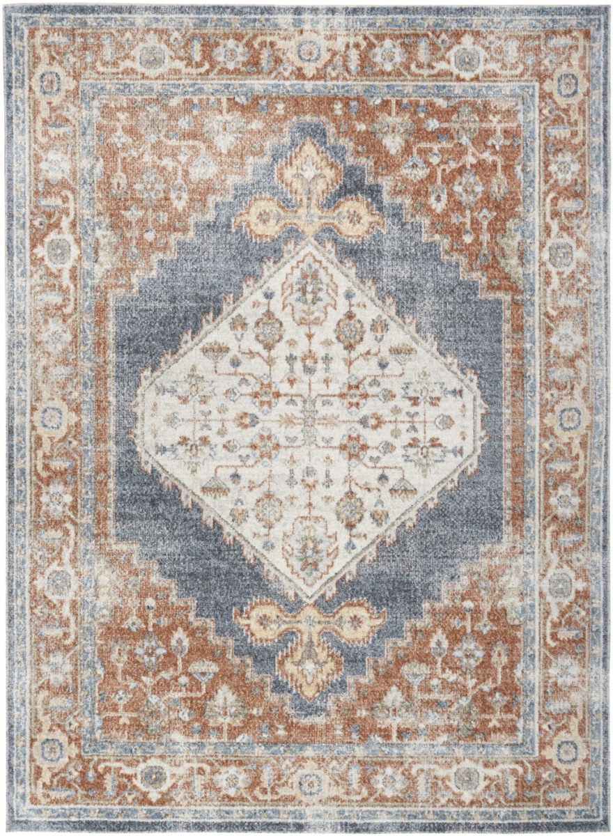 9 x 12 ft. Oriental Power Loom Distressed Rectangle Area Rug, Ivory