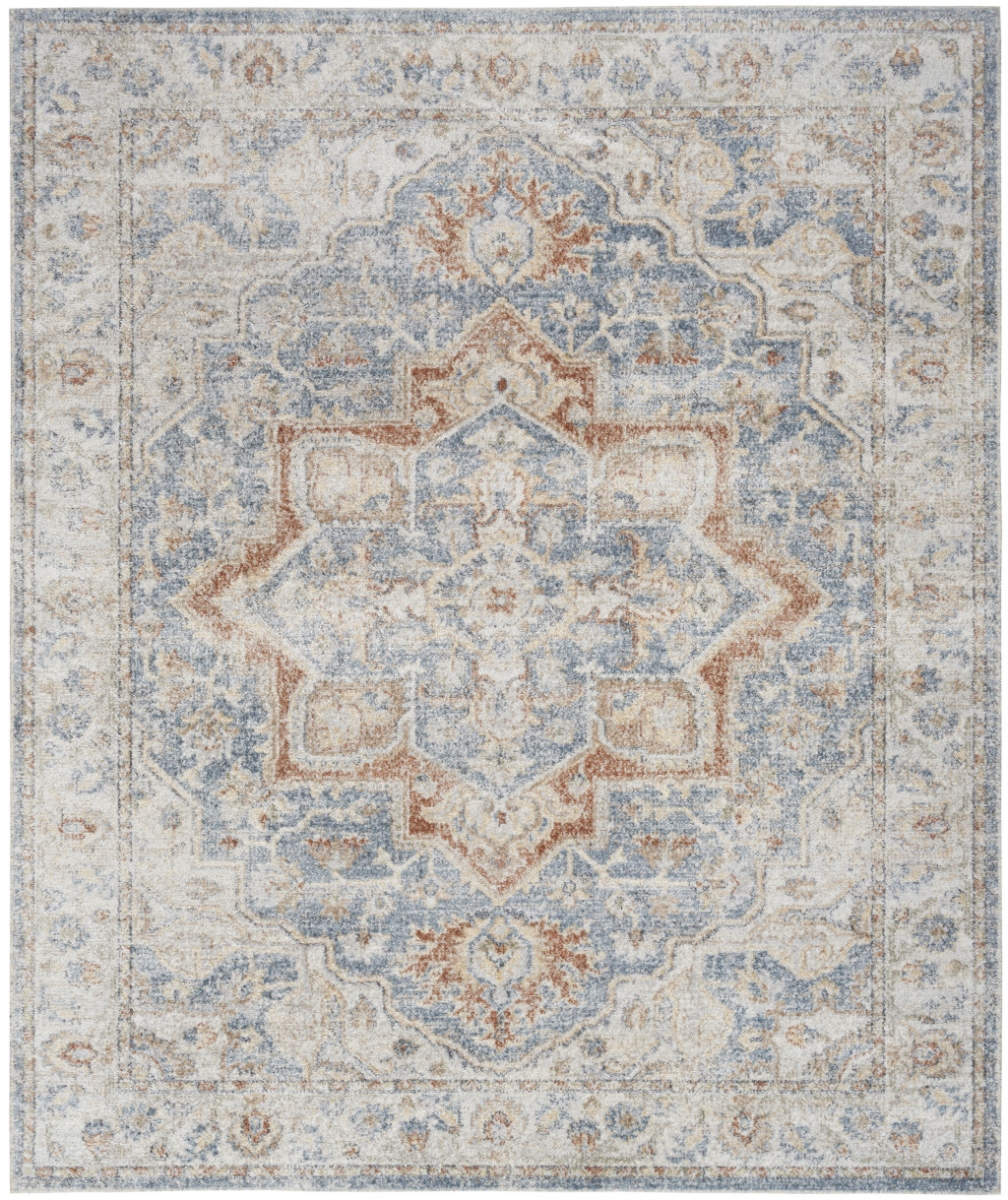 9 x 12 ft. Oriental Power Loom Rectangle Area Rug, Gray