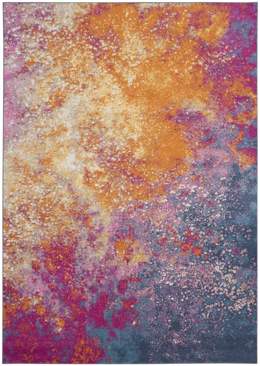 9 x 12 ft. Abstract Power Loom Rectangle Area Rug, Blue