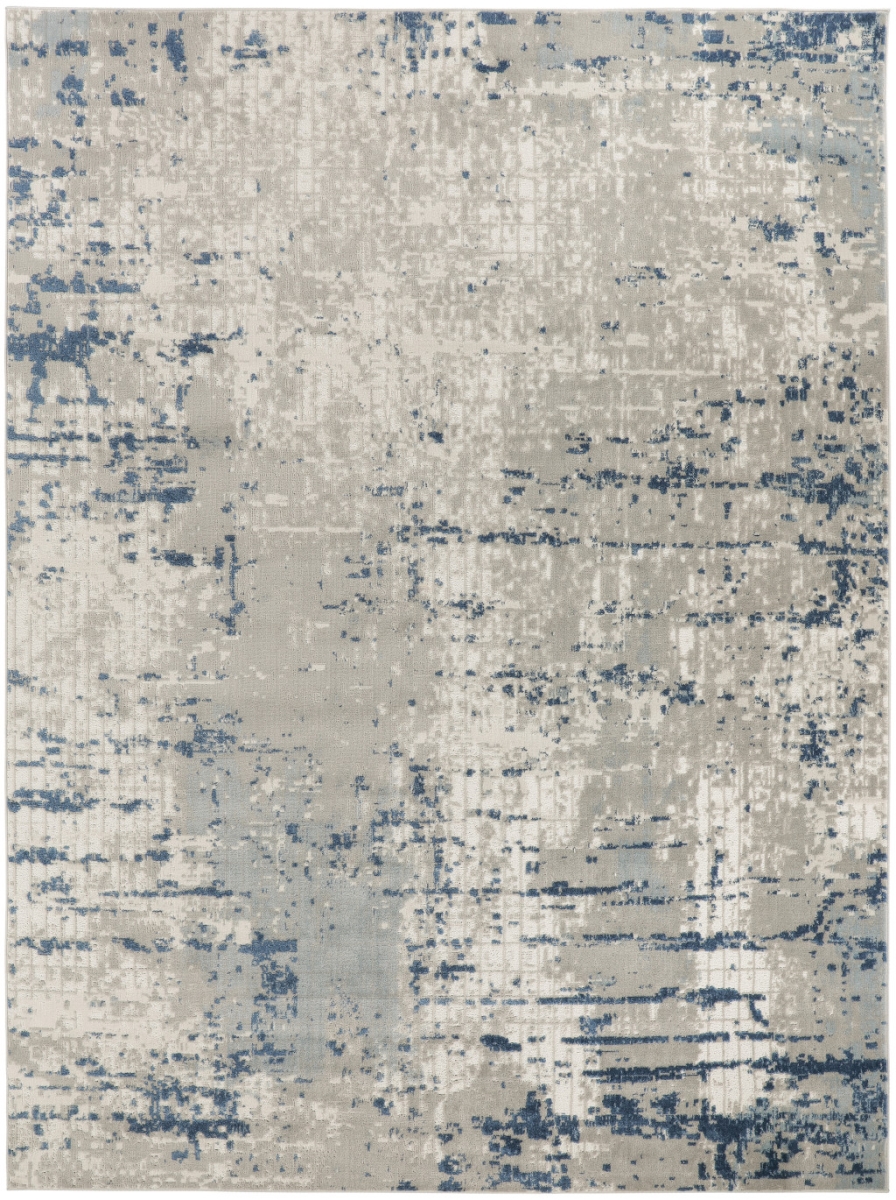 7 x 10 ft. Blue & Gray Abstract Power Loomed Rectangle Area Rug